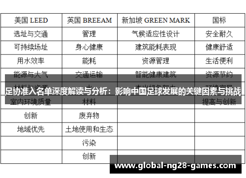 足协准入名单深度解读与分析：影响中国足球发展的关键因素与挑战